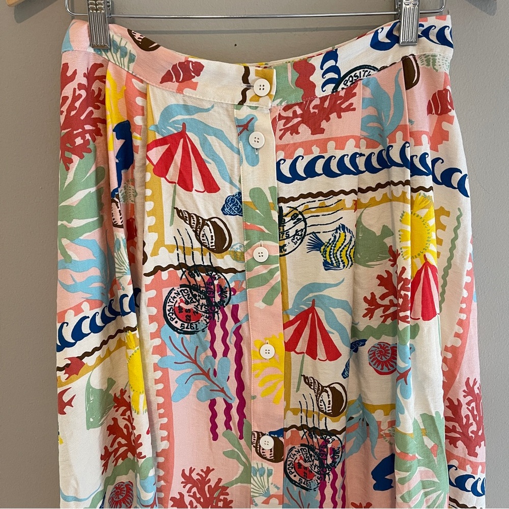 Zara Patchwork Printed Cape Graphic Maxi Skirt Si… - image 2